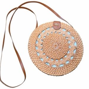 Woven Rattan Circular Bag